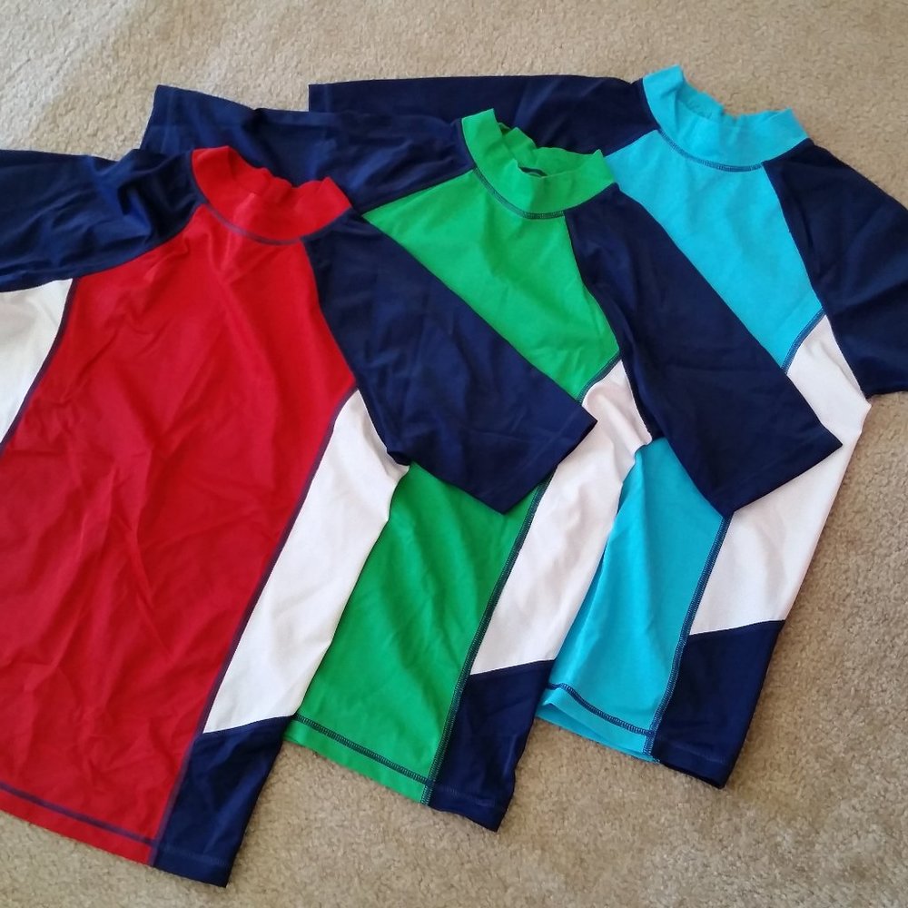 Lot of 3 Lands' End Boys Rash Guard Size M (10-12)